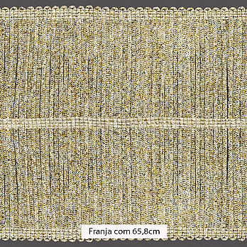 FRANJA ENTREMEIO TESSA 65,8cm AREIA/PRATA/OURO 10m
