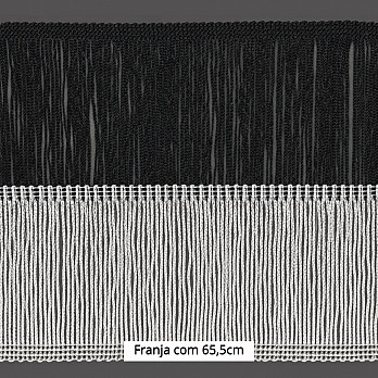 FRANJA ENTREMEIO VISCOSE 65,5cm PRETO/SEM BENEFICIAMENTO 10m