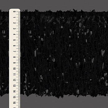 FRANJA ESCADINHA CORTADA 14,7cm PRETO 10m