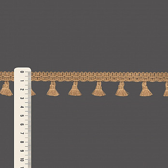 FRANJA ÉTNICA PINGENTE CORTADA 2,8cm BEGE 50m