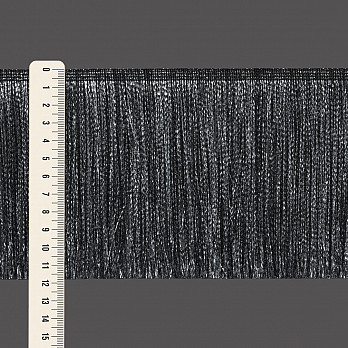 FRANJA FINA LISA 11,8cm PRETO/PRATA 10m