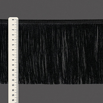 FRANJA FINA LISA 12,8cm PRETO 10m