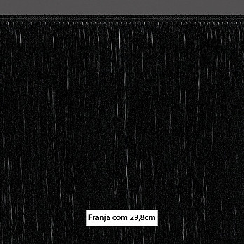 FRANJA FINA LISA 29,8cm PRETO 10m