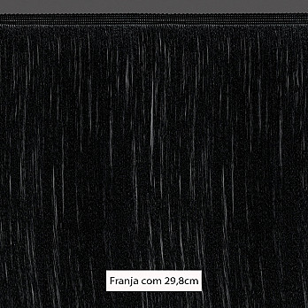 FRANJA FINA LISA 29,8cm PRETO 10m