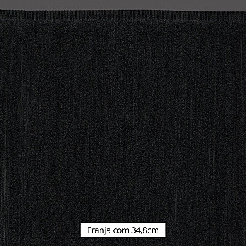 FRANJA FINA LISA 34,8cm PRETO 10m