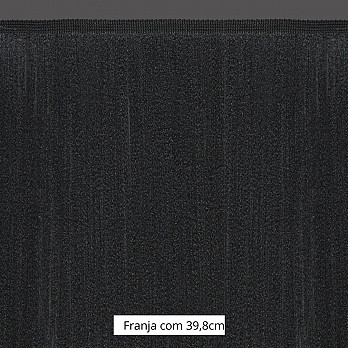 FRANJA FINA LISA 39,8cm PRETO 10m