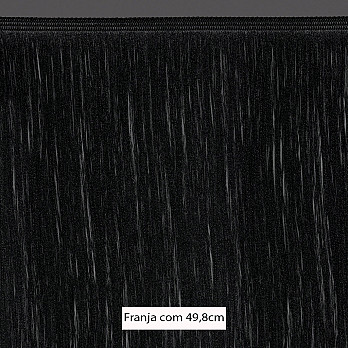 FRANJA FINA LISA 49,8cm PRETO 10m