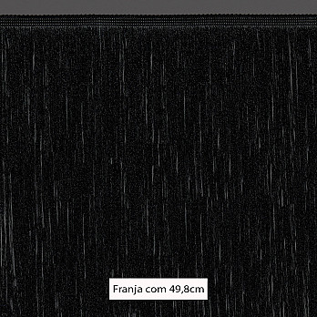 FRANJA FINA LISA 49,8cm PRETO 10m