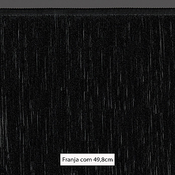 FRANJA FINA LISA 49,8cm PRETO 10m