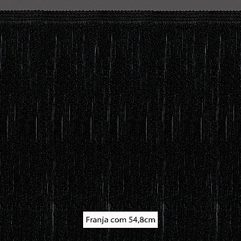 FRANJA FINA LISA 54,8cm PRETO 10m