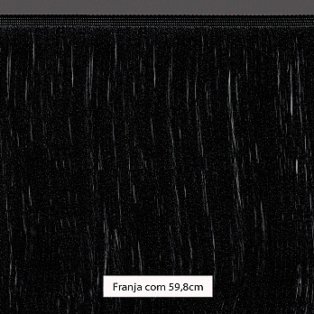 FRANJA FINA LISA 59,8cm PRETO 10m