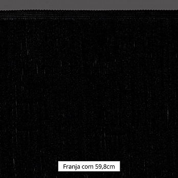 FRANJA FINA LISA 59,8cm PRETO 10m