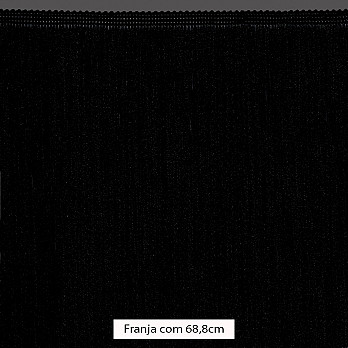 FRANJA FINA LISA 68,8cm PRETO 10m