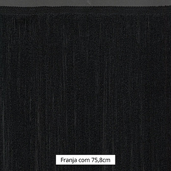 FRANJA FINA LISA 75,8cm PRETO 10m
