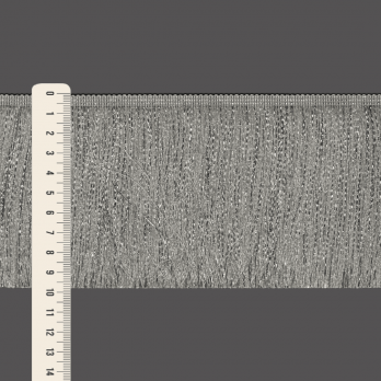 FRANJA FINA LISA 9,8cm CINZA/PRATA 10m