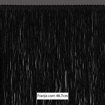 FRANJA LISA 48,7cm PRETO 10m