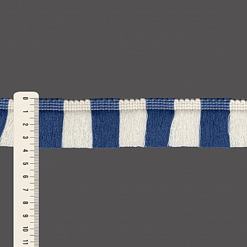 FRANJA LISTRADA MOANA 3,8cm CHAMPAGNE/AZUL JEANS 10m