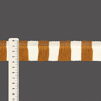 FRANJA LISTRADA MOANA 3,8cm CHAMPAGNE/MOSTARDA 10m