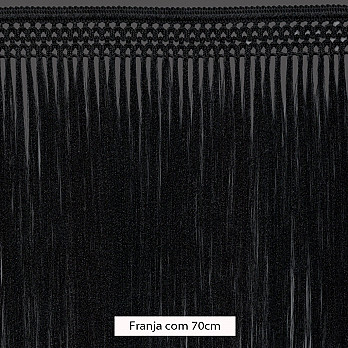 FRANJA MACRAMÊ 70cm PRETO 10m