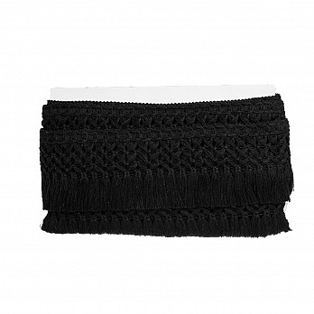 FRANJA MACRAME 7,3cm PRETO 10m