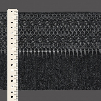 FRANJA MACRAMÊ FLOR 14,7cm PRETO 10m