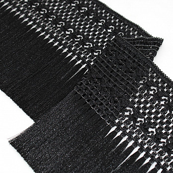 FRANJA MACRAMÊ FLOR 14,7cm PRETO 10m