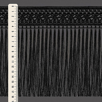 FRANJA MACRAMÊ FLOR 18cm PRETO 10m