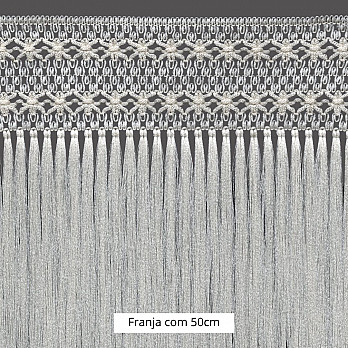FRANJA MACRAMÊ FLOR 50cm PÉROLA 10m