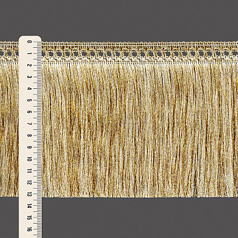 FRANJA MACRAMÊ PALITO 13,3cm PALHA/DOURADO METALIZADO 10m