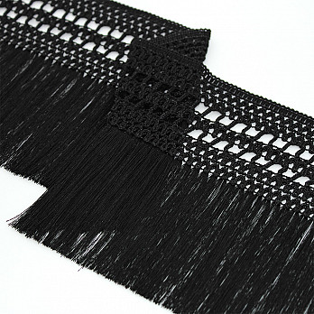 FRANJA MACRAMÊ PALITO 17,6cm PRETO 10m