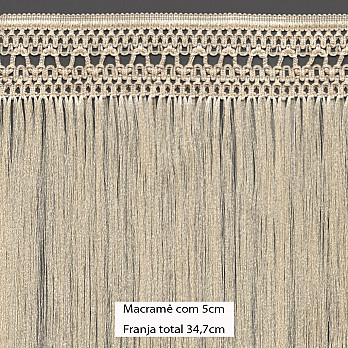 FRANJA MACRAMÊ PALITO 39,7cm PALHA 10m