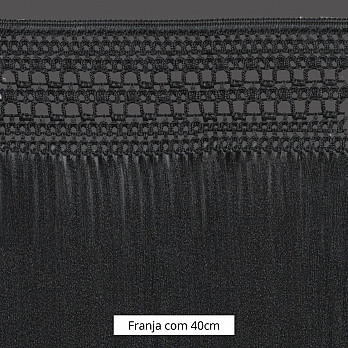 FRANJA MACRAMÊ PALITO 40cm PRETO 10m