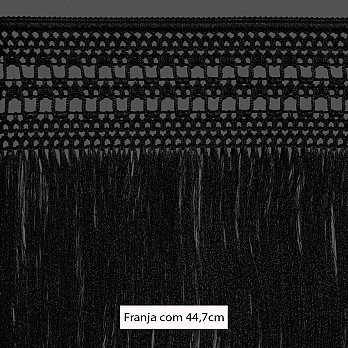 FRANJA MACRAMÊ PALITO 44,7cm PRETO 10m