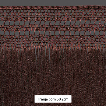 FRANJA MACRAMÊ PALITO 50,2cm MARROM 10m