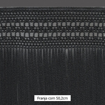 FRANJA MACRAMÊ PALITO 50,2cm PRETO 10m