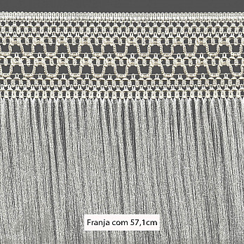 FRANJA MACRAMÊ PALITO 57,1cm CHAMPAGNE 10m