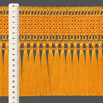 FRANJA MACRAMÊ PINGENTE 16,7cm AMARELO OURO 10m