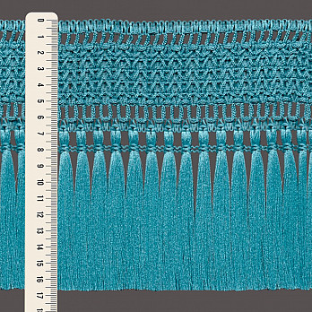 FRANJA MACRAMÊ PINGENTE 16,7cm AZUL 7m