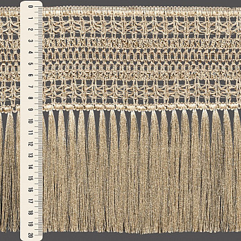 FRANJA MACRAME PINGENTE 19,3cm AREIA ESCURO 10m