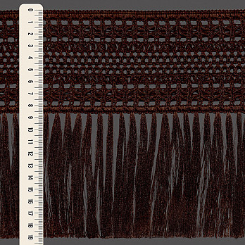FRANJA MACRAMÊ PINGENTE 19,3cm MARROM 10m