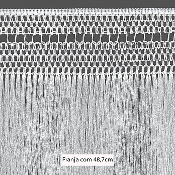 FRANJA MACRAMÊ PINGENTE 48,7cm SEM BENEFICIAMENTO 10m