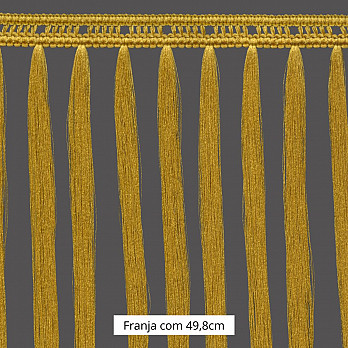 FRANJA MACRAME PINGENTE 49,8cm MOSTARDA 10m