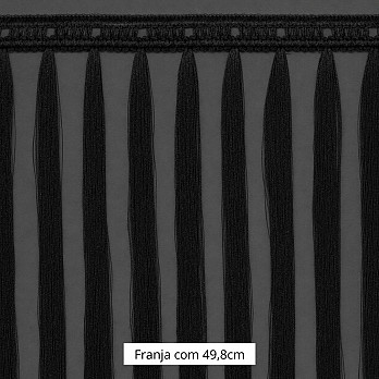 FRANJA MACRAME PINGENTE 49,8cm PRETO 10m
