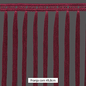 FRANJA MACRAME PINGENTE 49,8cm VINHO 10m