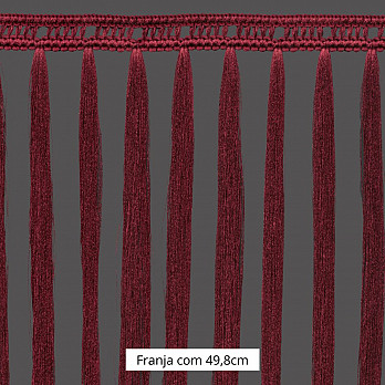 FRANJA MACRAME PINGENTE 49,8cm VINHO 10m