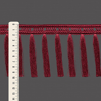 FRANJA MACRAME PINGENTE 9,8cm VINHO 10m