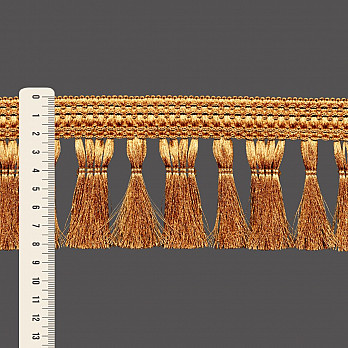 FRANJA MACRAMÊ PINGENTE CORTADO 8,8cm MARROM CLARO 10m