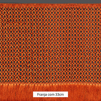 FRANJA MACRAME X 33cm MARROM QUEIMADO 10m