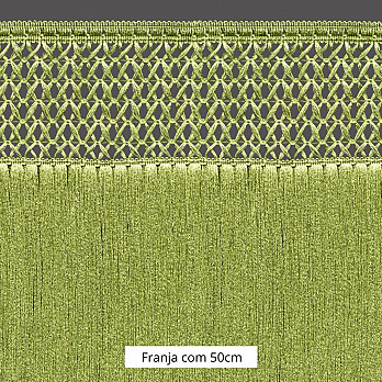 FRANJA MACRAME X 50cm VERDE 10m