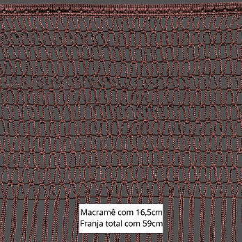 FRANJA MACRAMÊ X 59cm MARROM 10m